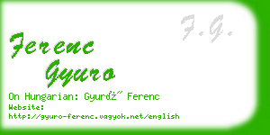 ferenc gyuro business card